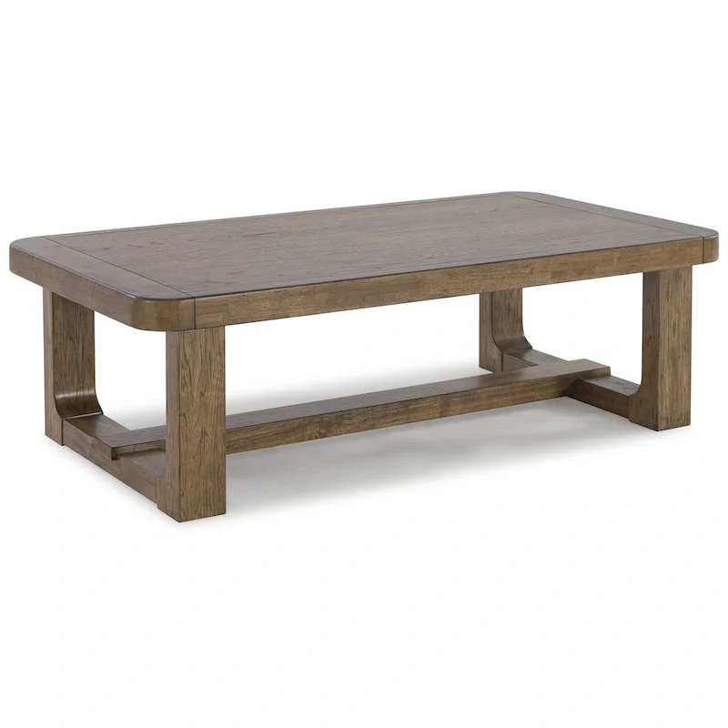 Light Brown Coffee Table 56W x 30D x 17H, Rustic Wood Living Room Center Table