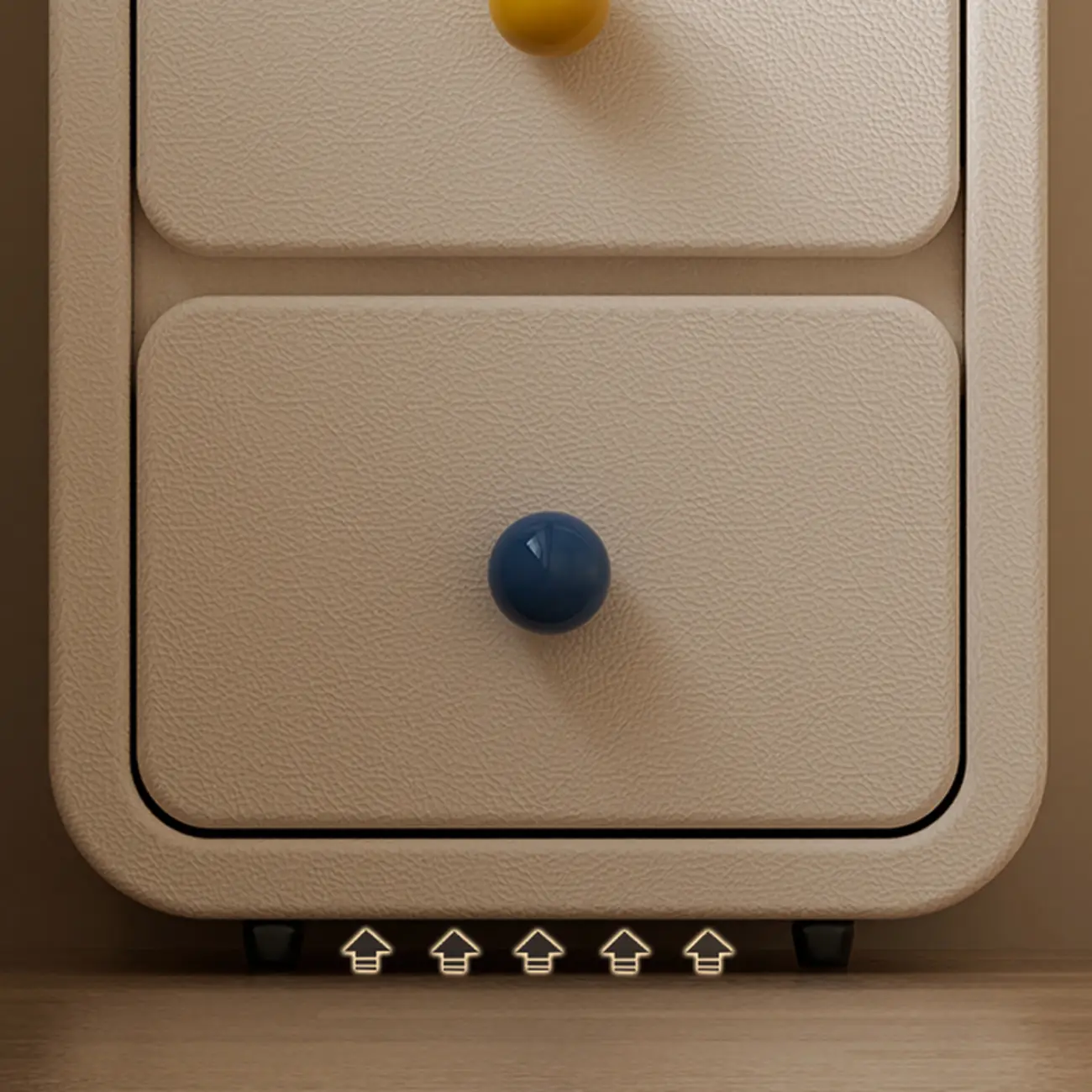 Narrow Rectangular Wood Nightstand with Drawers