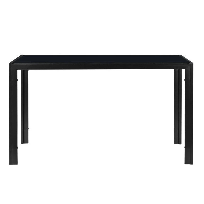 6-Seat Modern Glass Dining Table Black