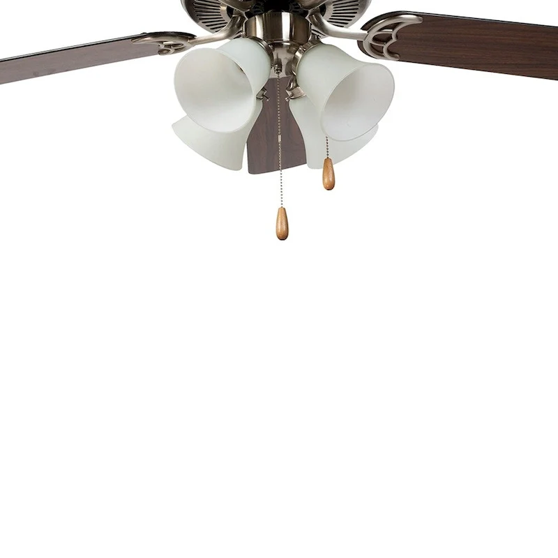AA Warehousing Bright Brushed Nickel Finish 52-inch Ceiling Fan - Brushed Nickel Finish
