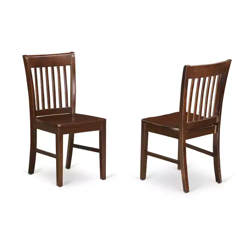 HomeStock Belmont 3Pc Dining Set Features a Wood Table and 2 Wooden Dining Chairs with Seat and Slat back, Mahogany Finish