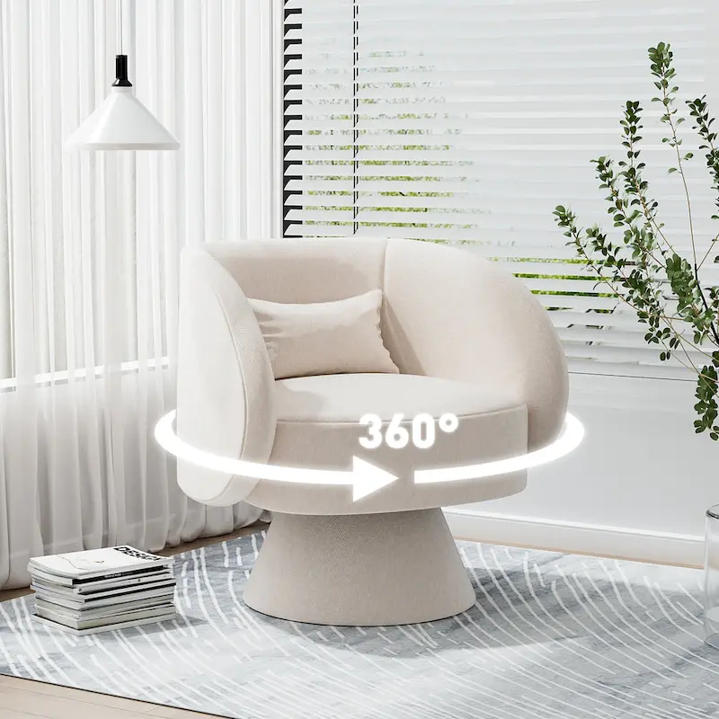 Ouyessir 360 Degree Modern Swivel Cuddle Barrel Sofa Chairs