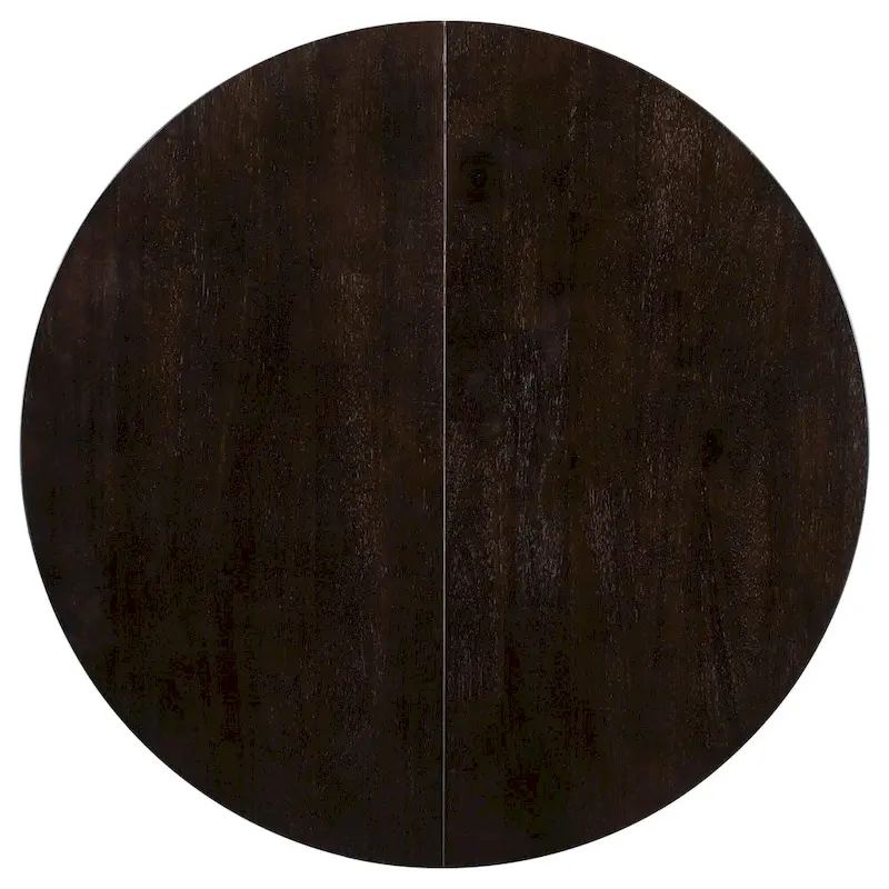 TREXM Farmhouse Round Extendable Dining Table with 16 Leaf Wood Kitchen Table