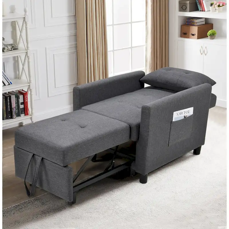 Single Sofa Bed with Pullout Sleeper with 1pc Lumbar pillow