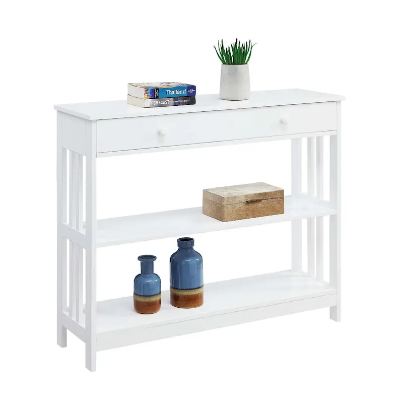 Convenience Concepts Mission 1 Drawer Console Table with Shelves