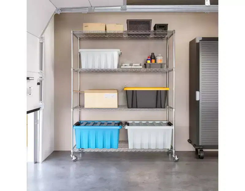 Seville Classics UltraDurable 4-Tier 60 x 24 Steel Wire Shelving Unit