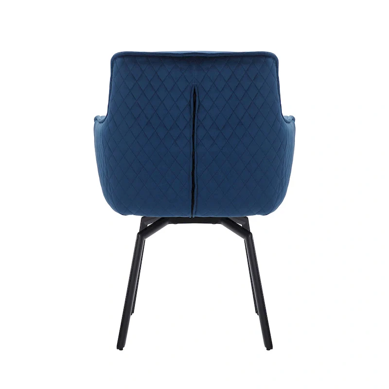 Swivel Velvet Accent Chair with Metal Legs