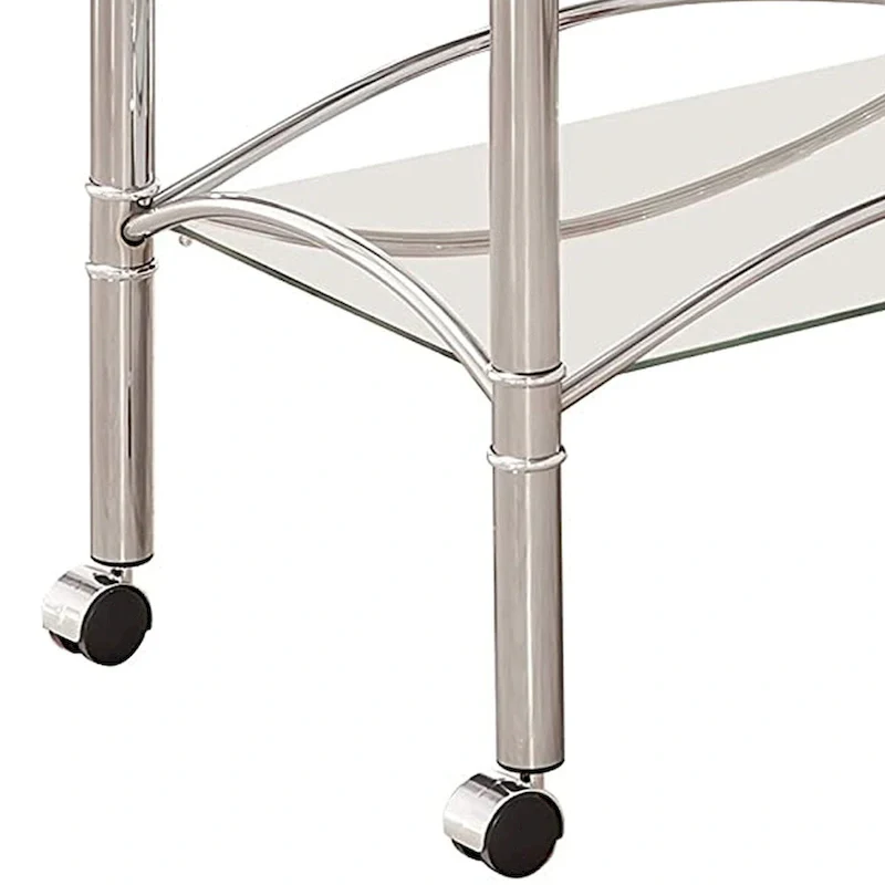 Beautiful Metal Serving Cart, Silver