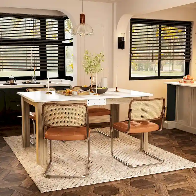 Modern Dining Table 4-6 People Kitchen Dining Room Table Extendable