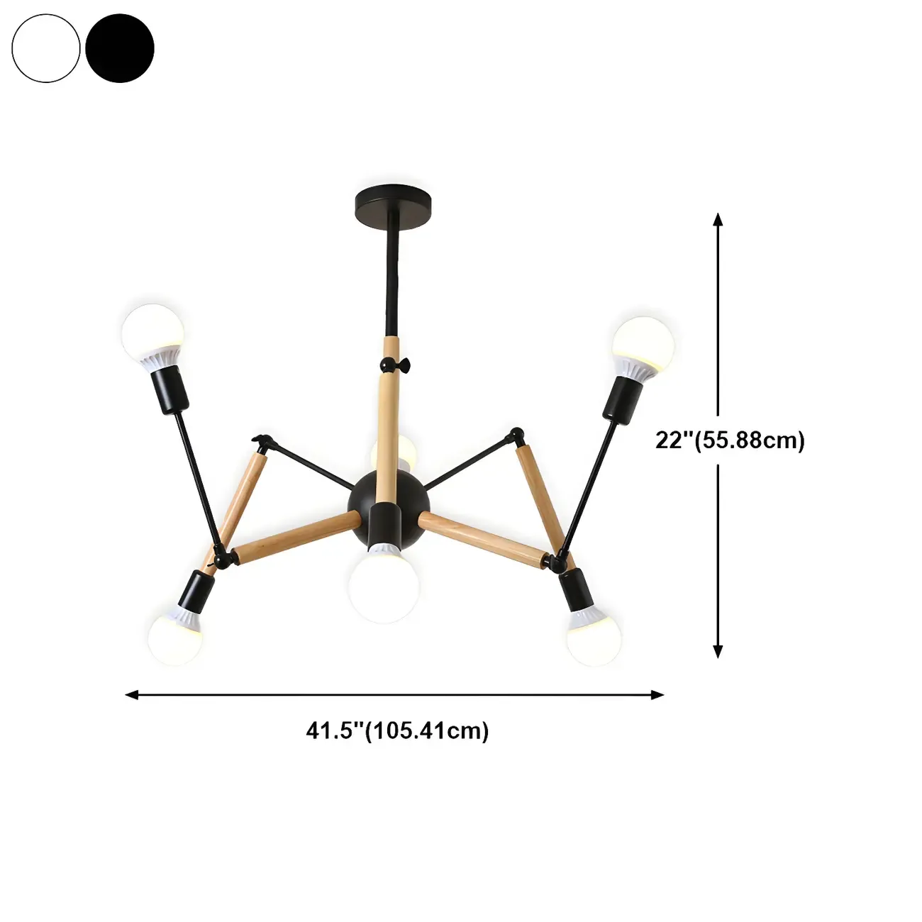 Modern Multi-Light Metal Adjustable Downrod Sputnik Chandelier