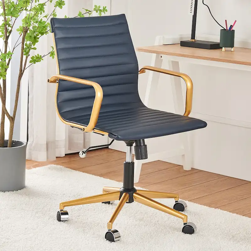 LUXMOD Ribbed Home Office Computer Chair Desk Chair