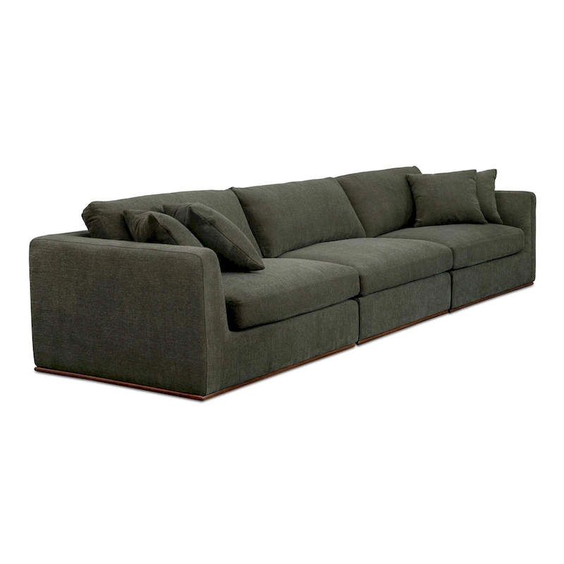 NADAAL STUDIOS Rio Modular Sofa With Rubber Wood Base - 136.2W x41D x23.6H