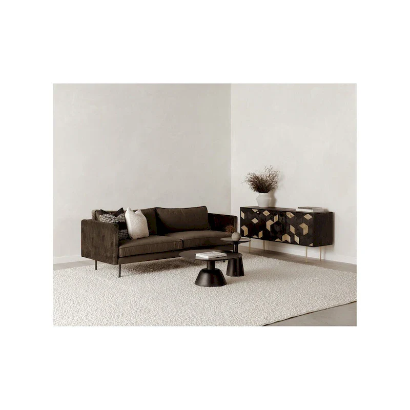 Macari Nelson Modern Solid Mango Wood Pedestal Coffee Table - 30W x 30D x 14H