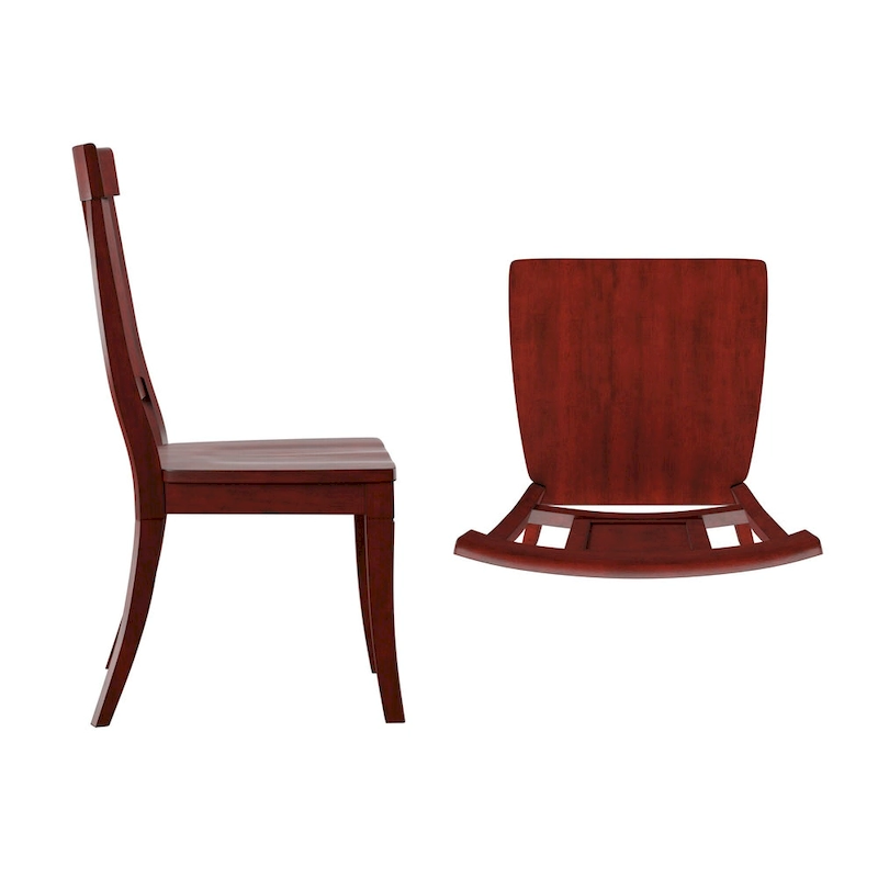 Ronda Panel Back Wood Dining Chairs (Set of 2)
