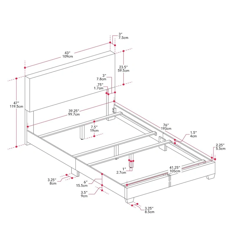 Nova Modern Single Bed, Box Spring Required