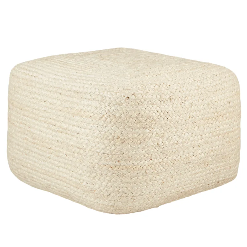 Juniper Home Saba Square Jute Pouf Ottoman/Foot Stool