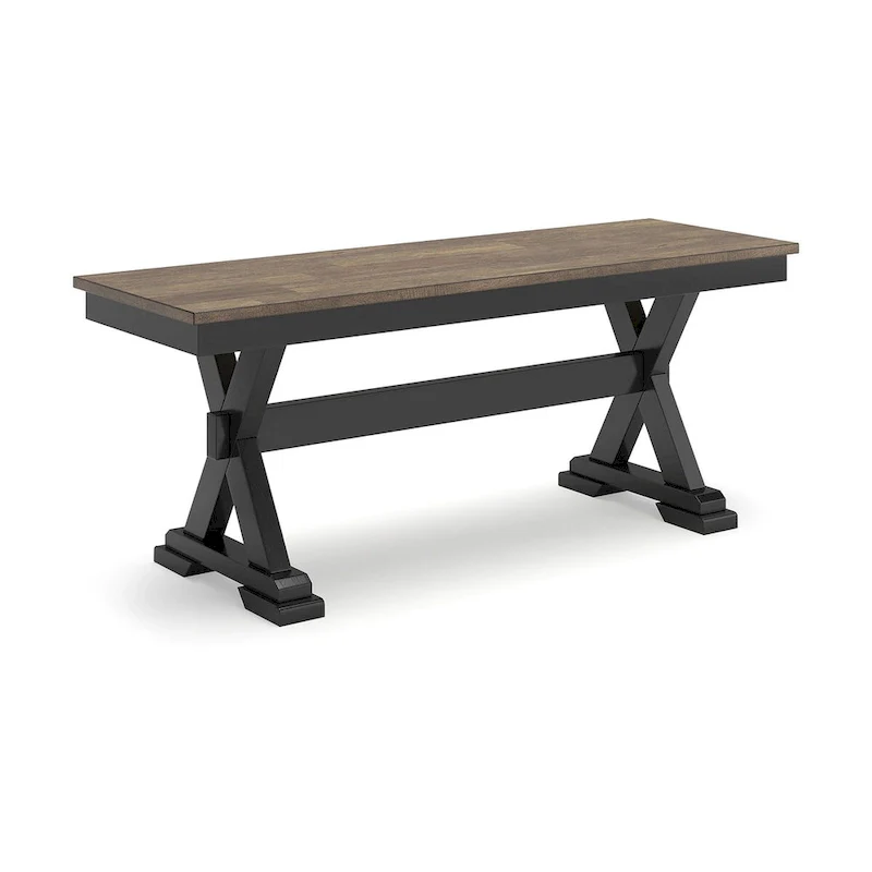 Signature Design by Ashley Wildenauer Brown/Black 50 Dining Bench - 48 W x 16 D x 19.25 H