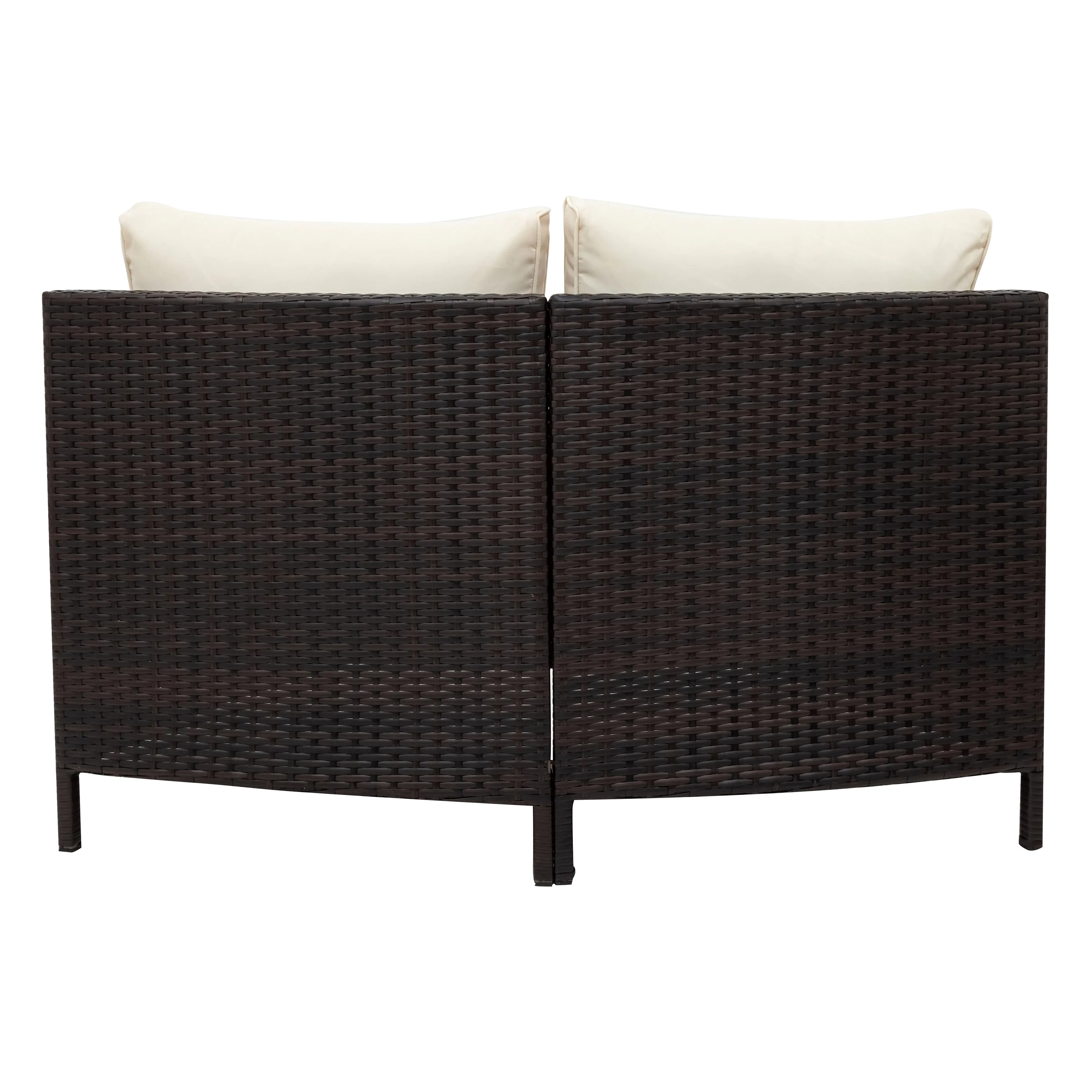 Walker Edison | Modern Wicker 5 Pieces All-Weather Wicker Sofa Set