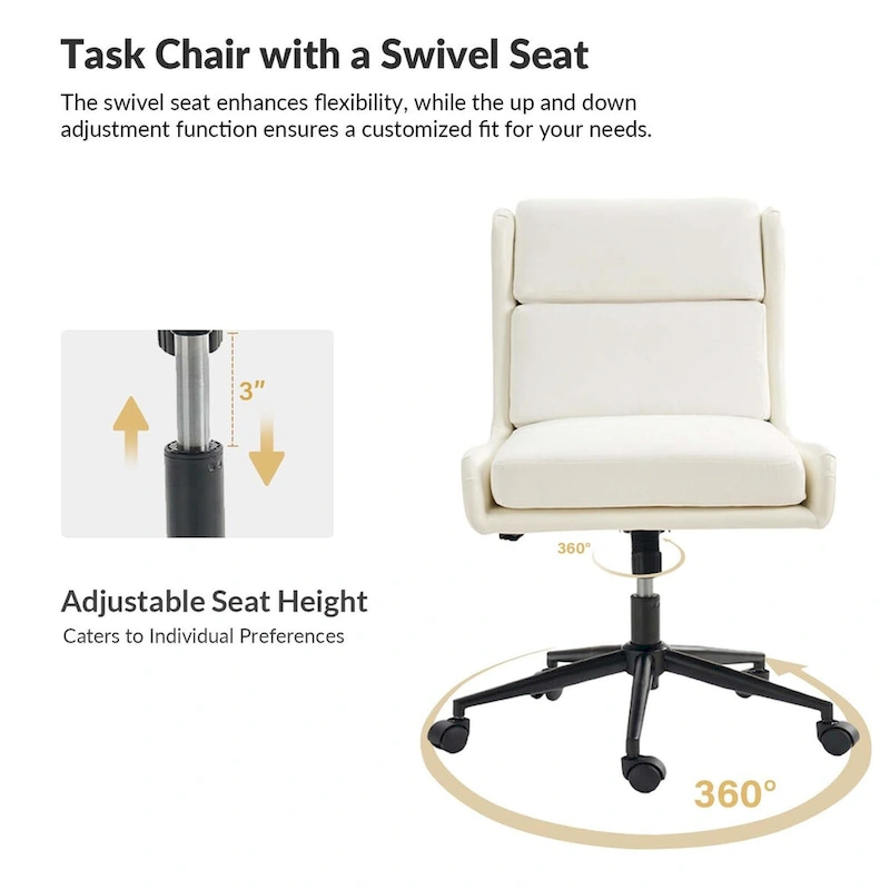 Siegfried Modern Swivel Tilting Office Chair with Removable Soft Upholstery by HULALA HOME