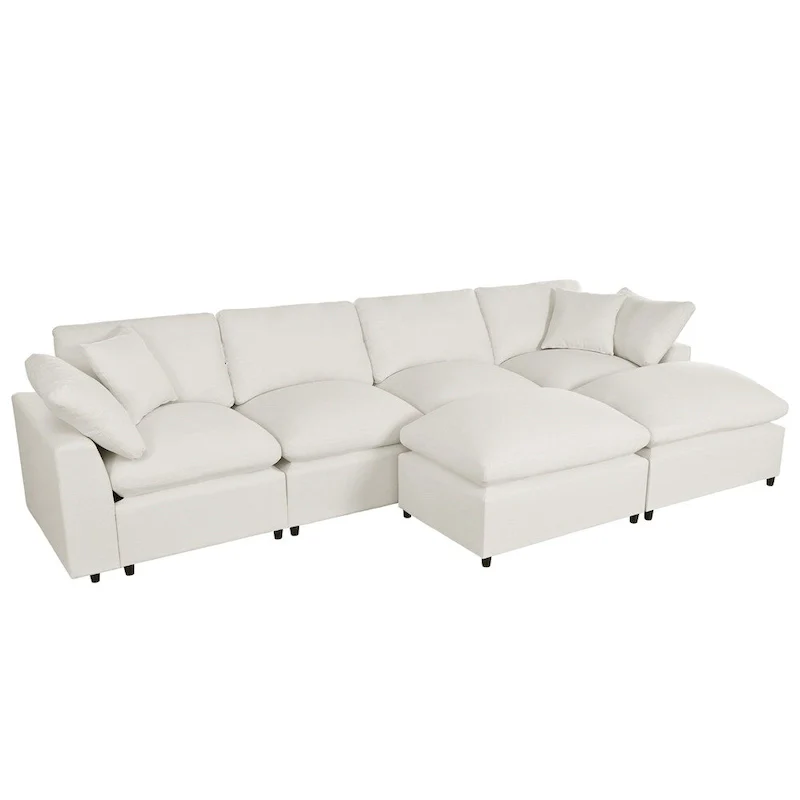 Gray U-Shape Modular Sectional Sofa 4-6 Seater