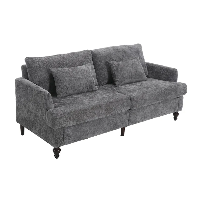 HOMEFUN Modern chenille Fabric Loveseat,2-Seat Upholstered Loveseat Sofa Modern Couch