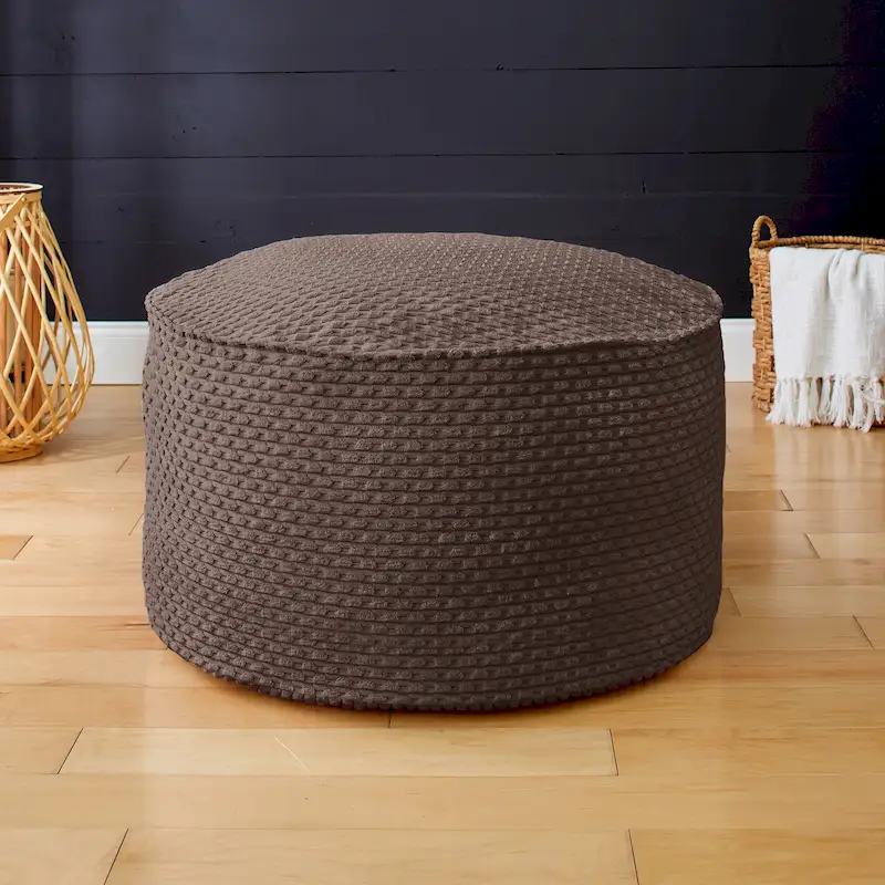 Indoor Soft Chunky Corduroy Large Round Pouf