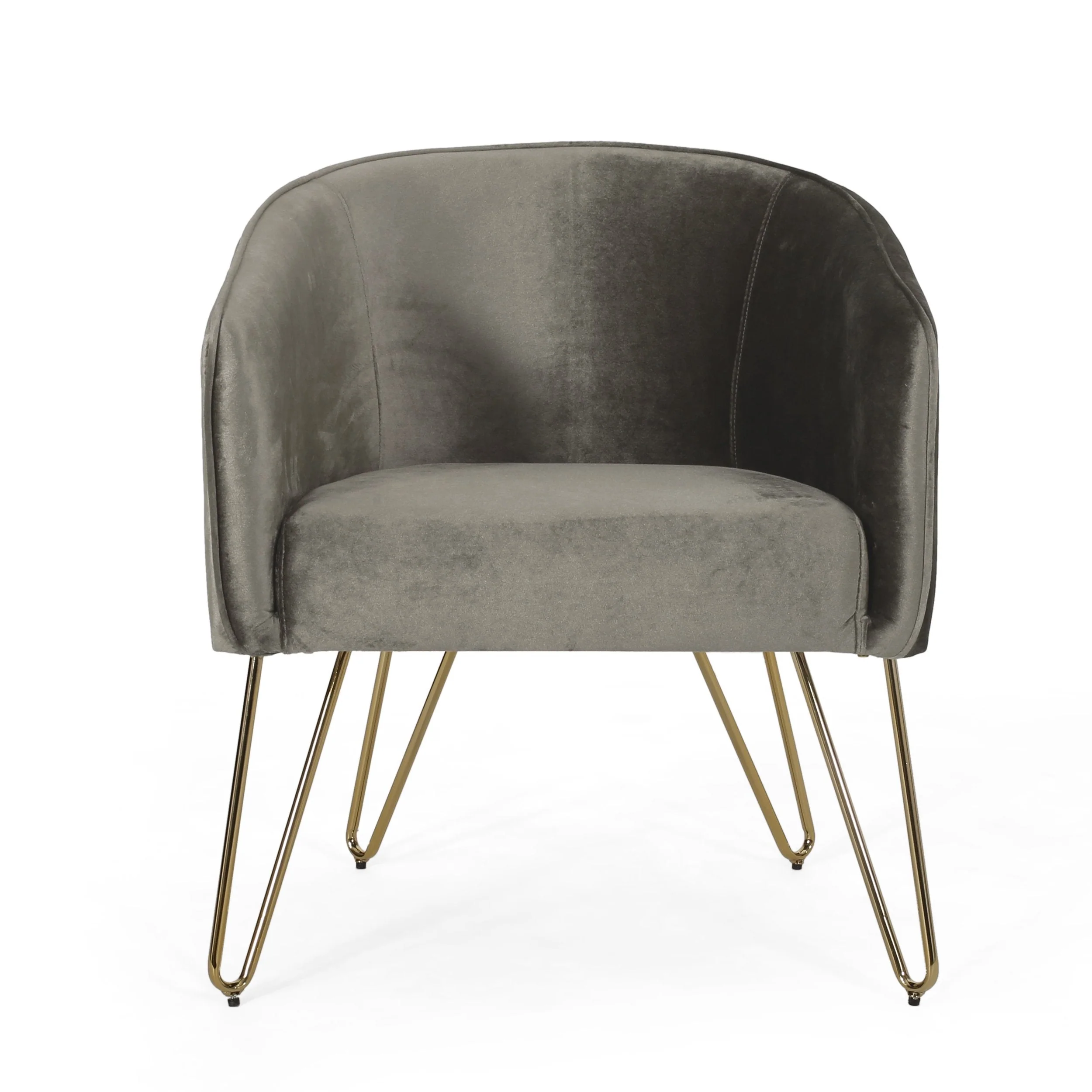 Modern Glam Velvet Club Chair with Hairpin Legs - NH394413