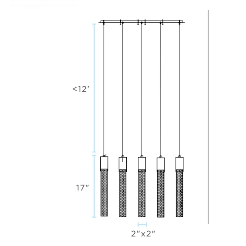 Acrylic Cylinder Chandelier // 5 Light - N/A