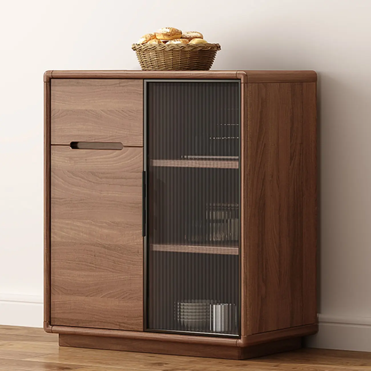 Modern Wood Buffet with Spacious Storage Cabinets