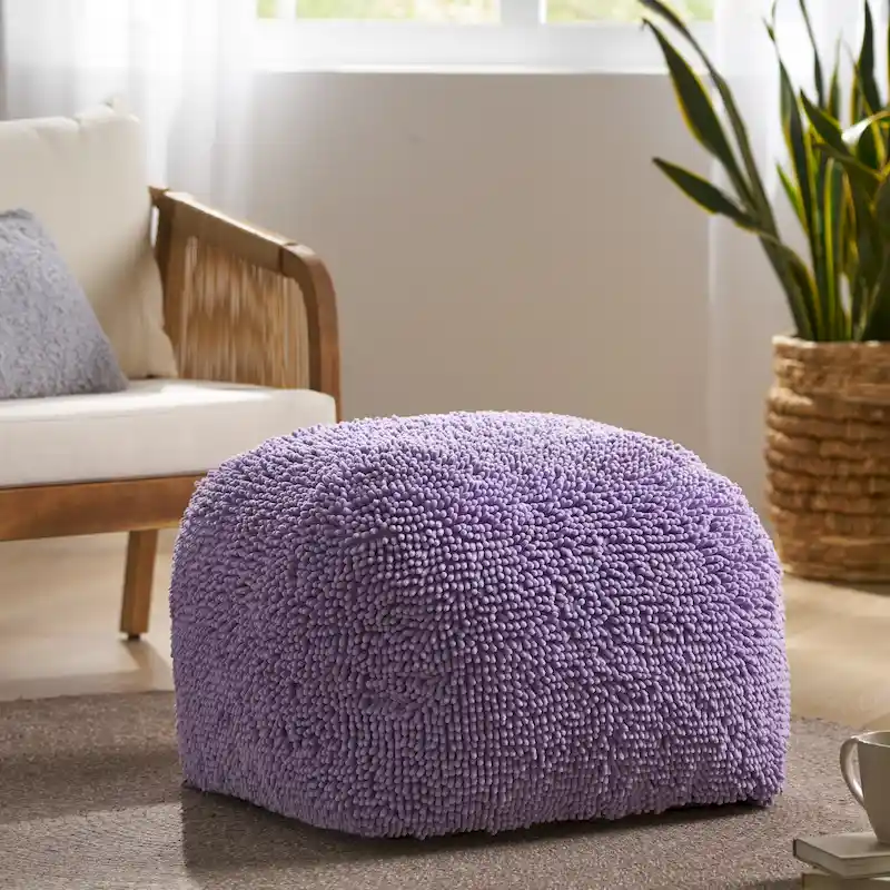 Moloney Modern Microfiber Chenille Pouf by Christopher Knight Home
