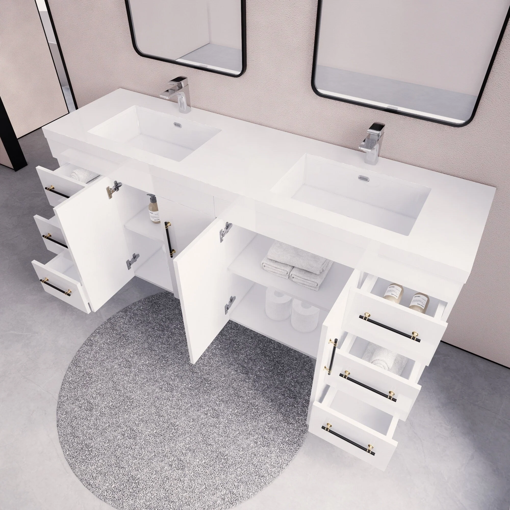 Eliza 72'' Freestanding Vanity with Double Sink