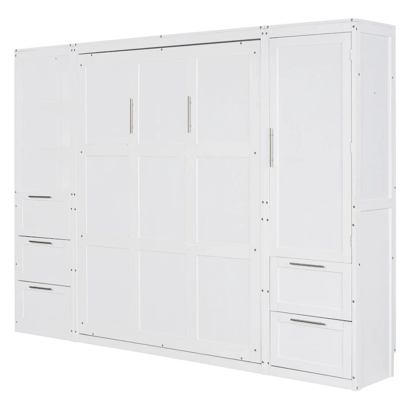 Modern Queen Murphy Bed with Closet and Drawers