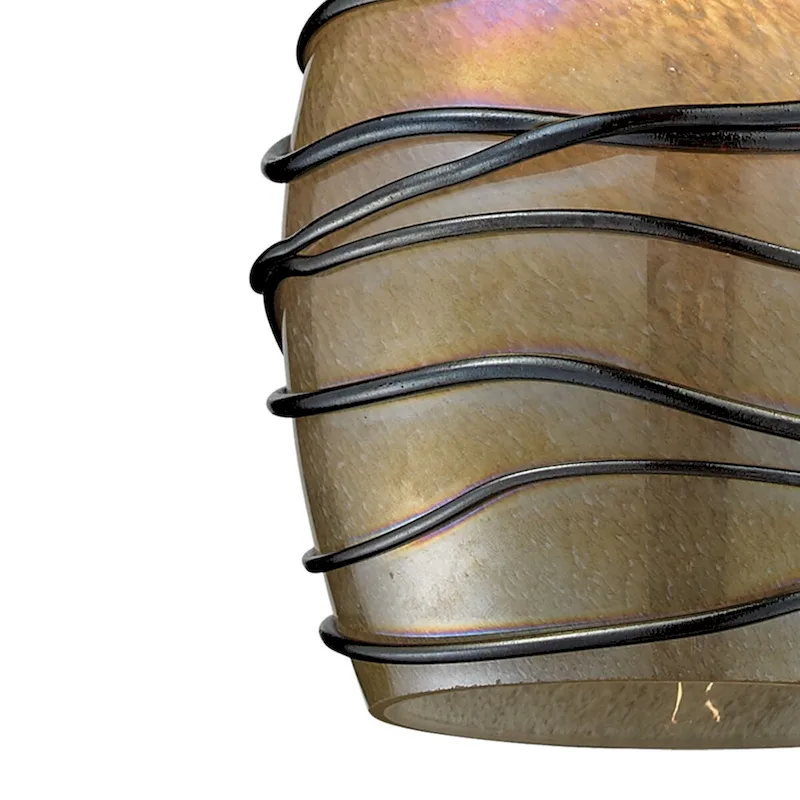 Elk Home Vines Satin Nickel With Tan Glass 1 Light Pendant