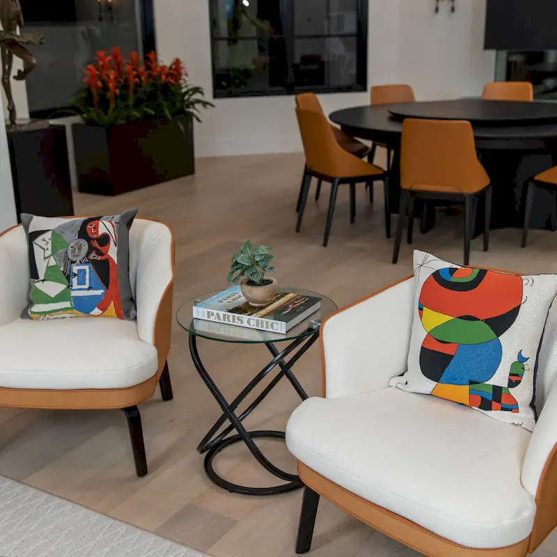 Galaxy Tempered Glass Round End Table - Modern Sculptural Design