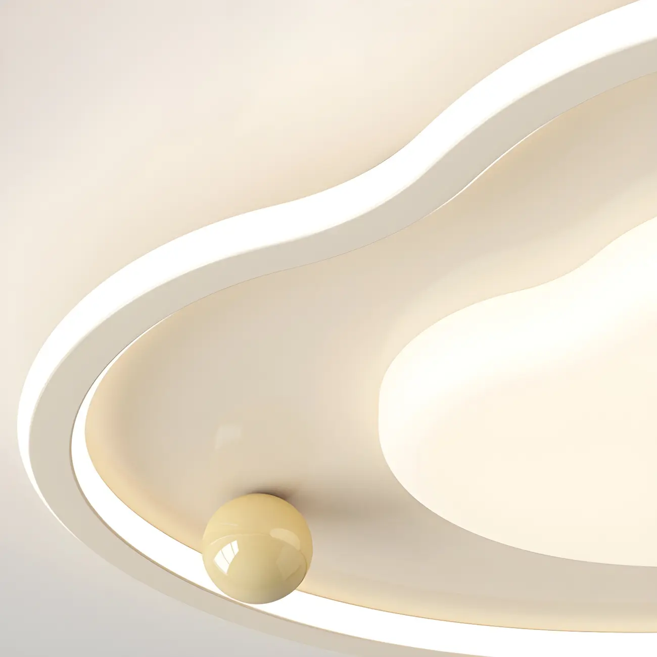 White Round Chic LED Dimmable Flush Mount Ceiling Light