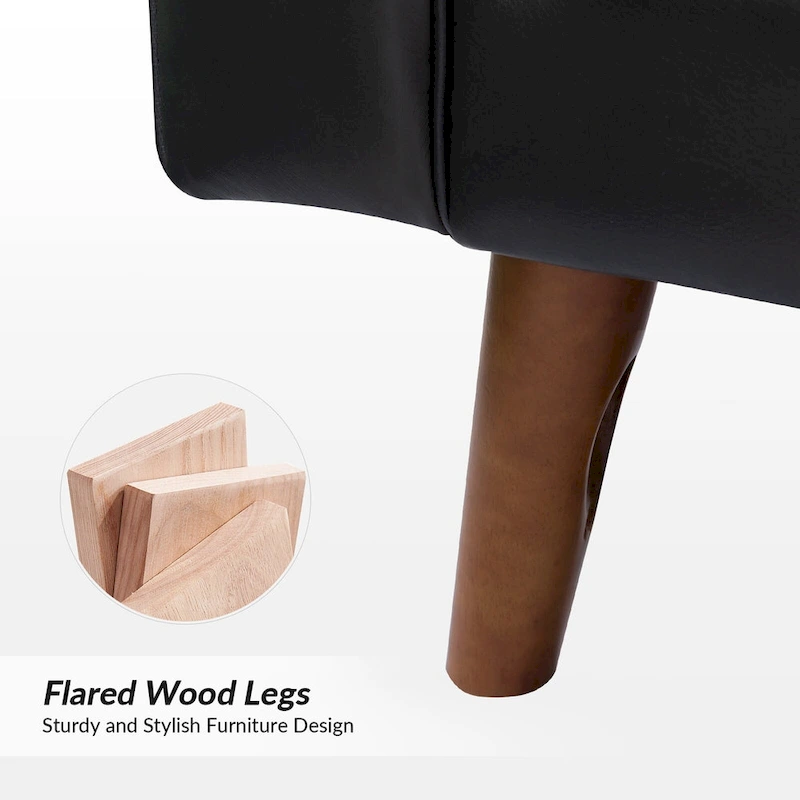 Elizabeth Mid-century Genuine Leather Arm Chair Set of 2 by HULALA HOME