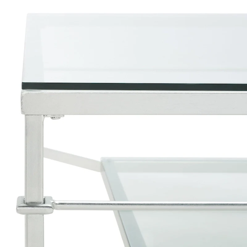 Leaf Cocktail Table with Glass Shelf, 43"W x 43"D x 20"H, Modern Sculpture Style