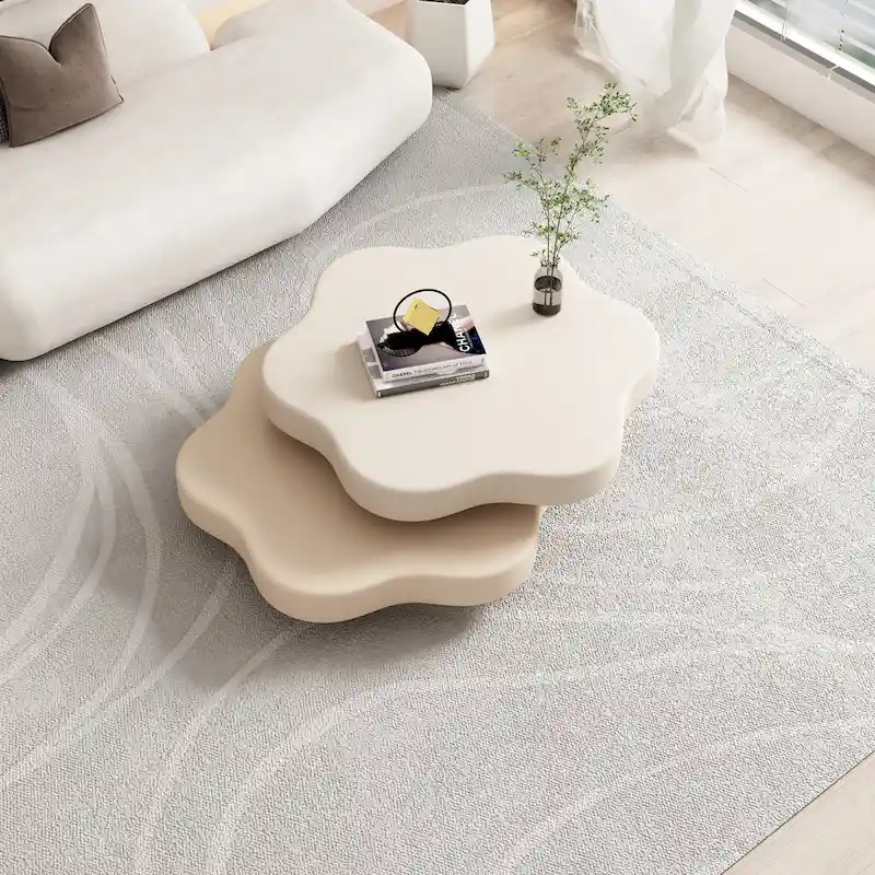 JASIWAY Modern Creative Cloud Rotating Coffee Table