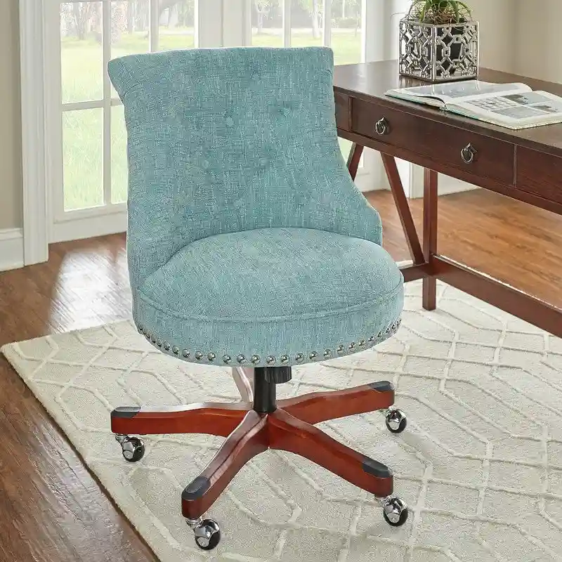 Pamela Teal Swivel Office Chair