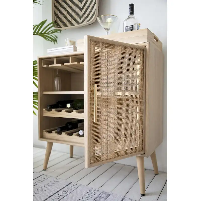 A&B Home Natural Wine Cabinet