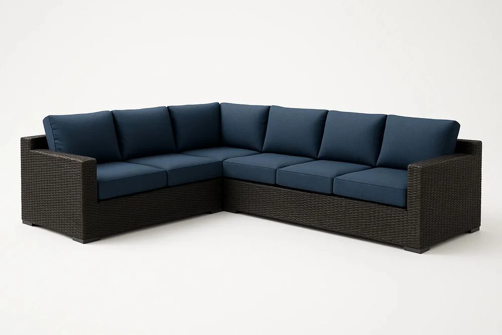 Corner Sectional Sofa - Bleu fonc