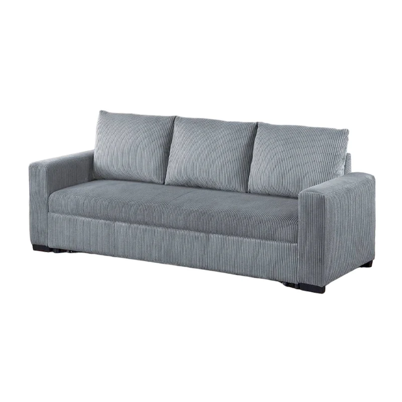 Billy Convertible Pull Out Sofa Bed, Gray Corduroy, 85 Inch