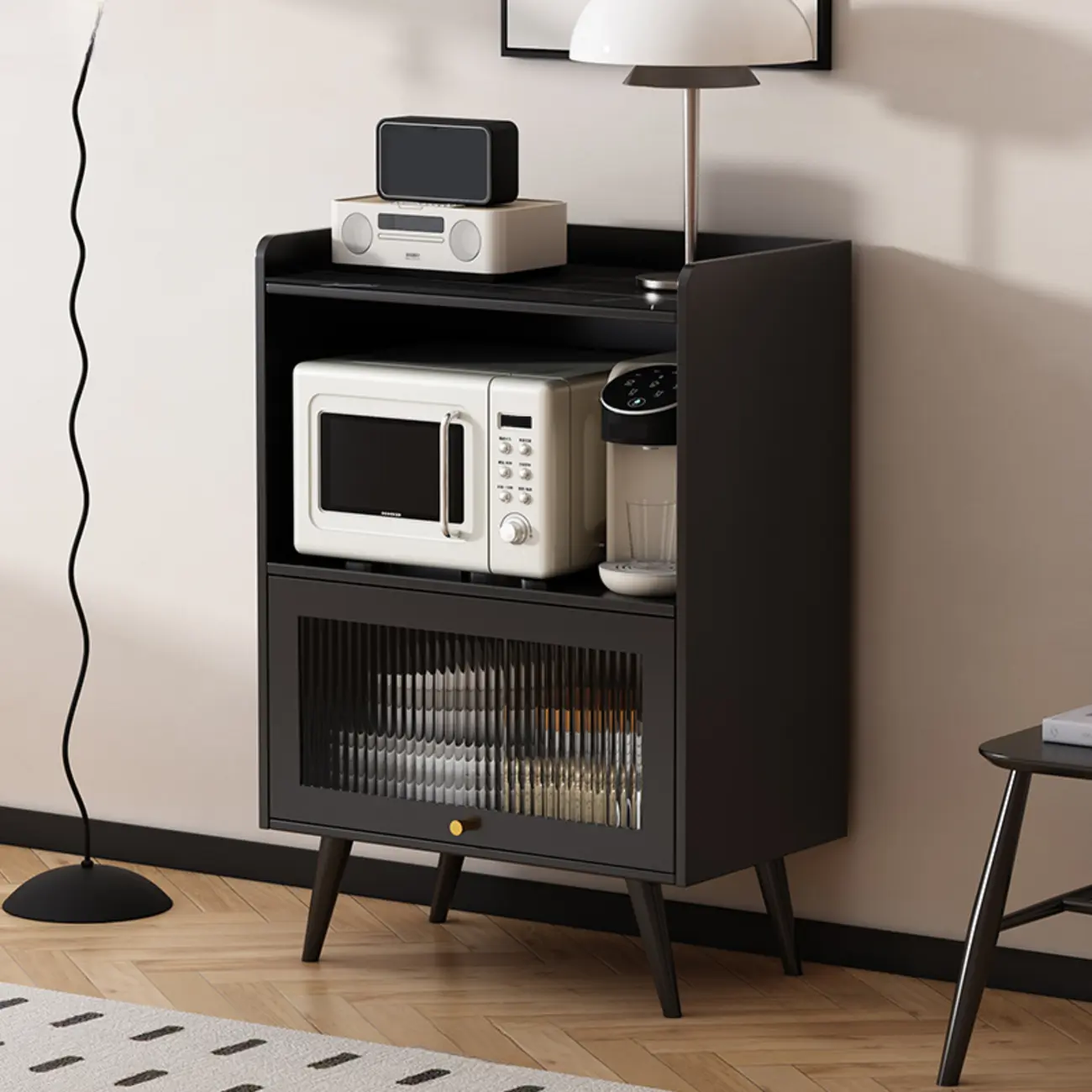 Elegant Black Buffet Cabinet for Modern Living Room Decor