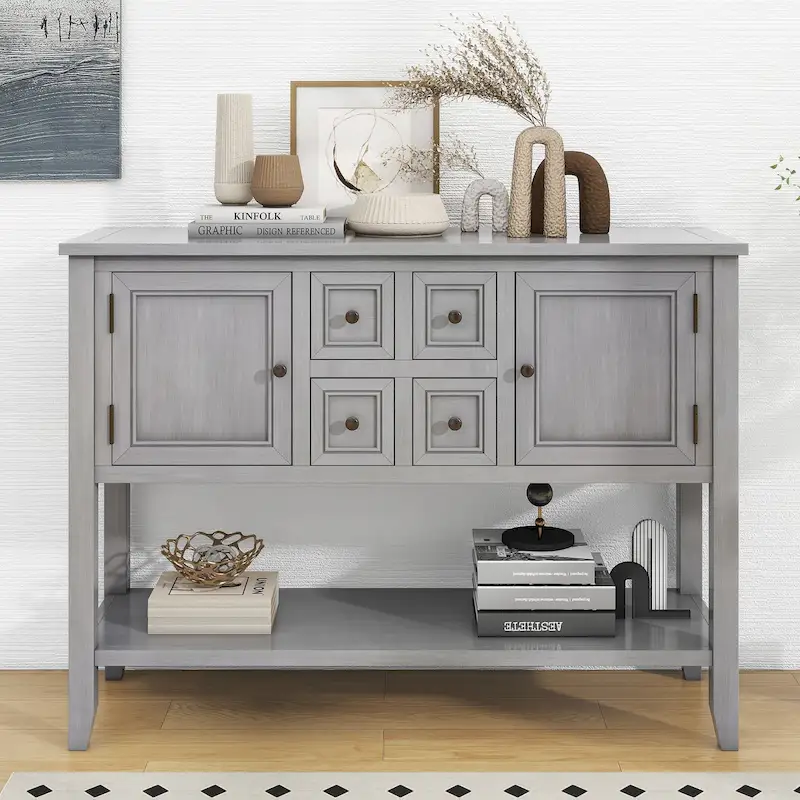 Buffet Sideboard Console Table with Bottom Shelf