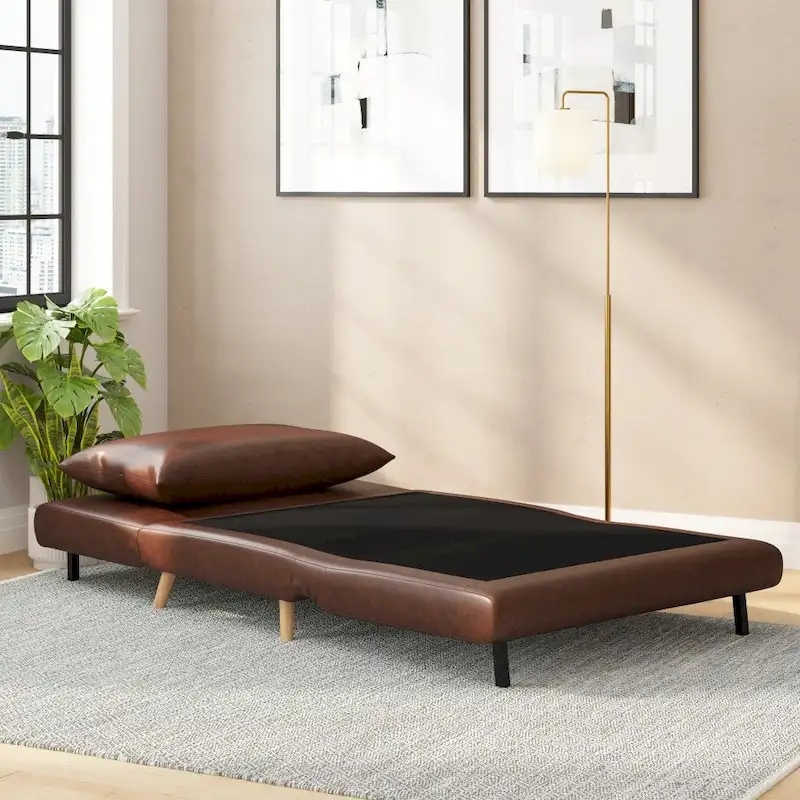 Foldable Sleep Chair with Hideaway Legs and Backrest Pillow - 75.5D x 41W x 30H