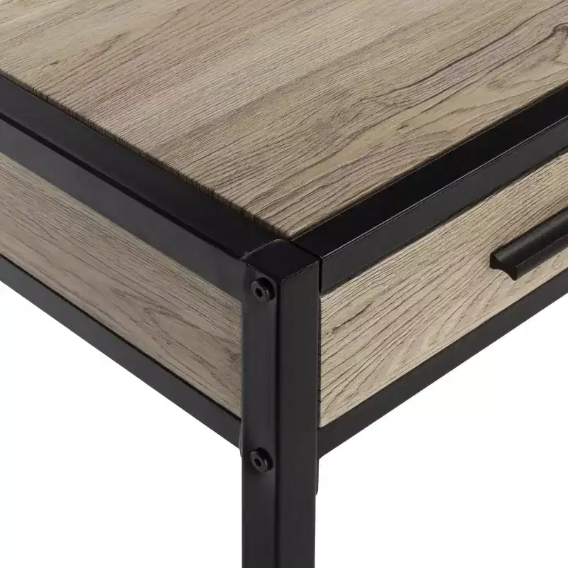 Alan 1 Drawer 1 Shelf Desk - DSK2205 - Rustic Brown/Black - Safavieh