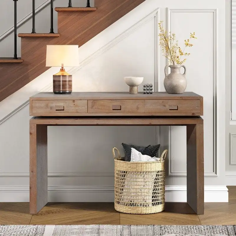 47 Entryway Table with Drawers, Wood Console Table For Entry Way, Hallway,Foyer, Corridor, Office