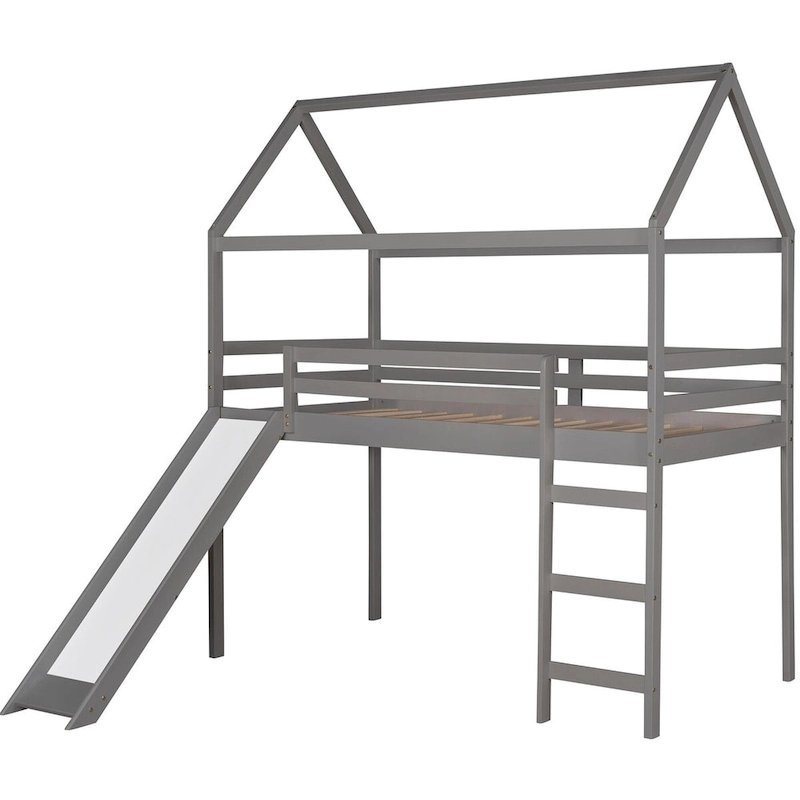 Twin Loft Bed with Slide House Bed with Slide