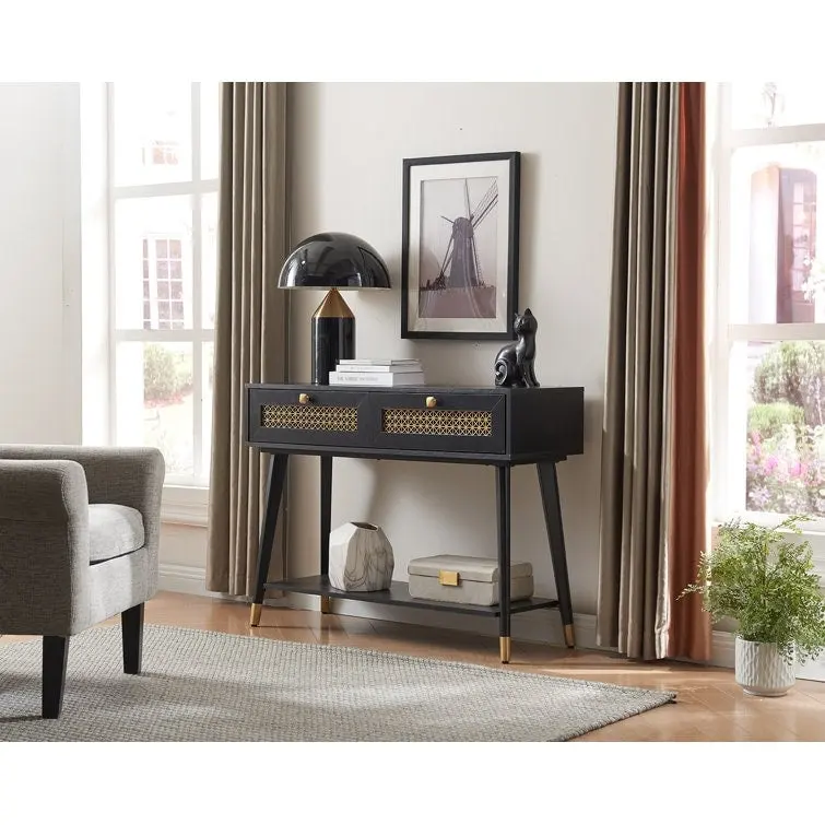 41.9 Wood 2-Drawer Console Table