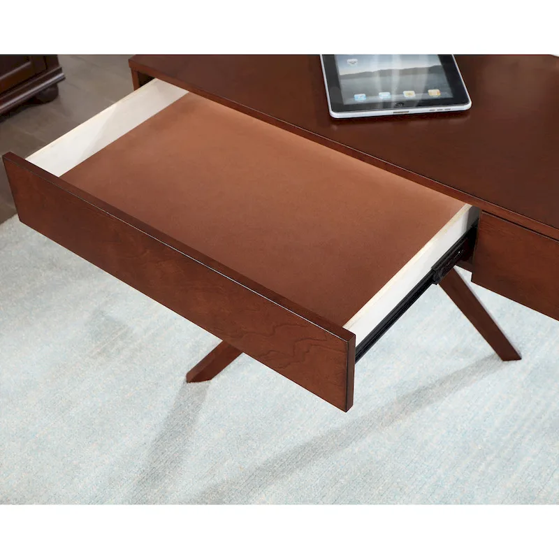 Foli Transitional 47-inch Wood 2-Drawer Desk with USBs and Power Outlets by Furniture of America